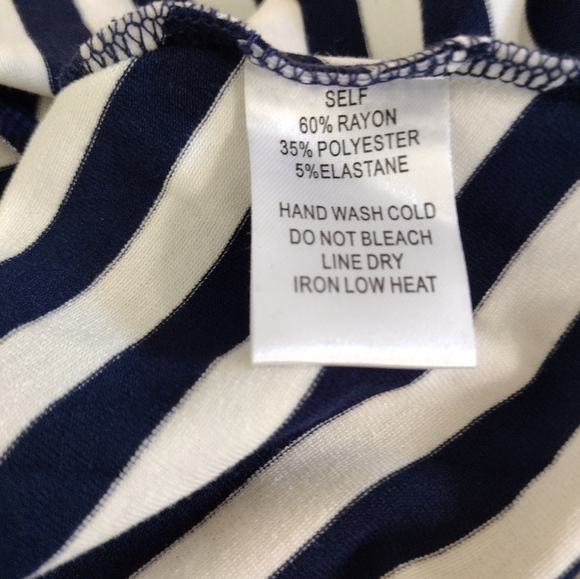 NEW IF BY THE SEA LOS ANGELES CA. Nautical Navy/White Striped Wrap Maxi Dress M - Picture 10 of 10